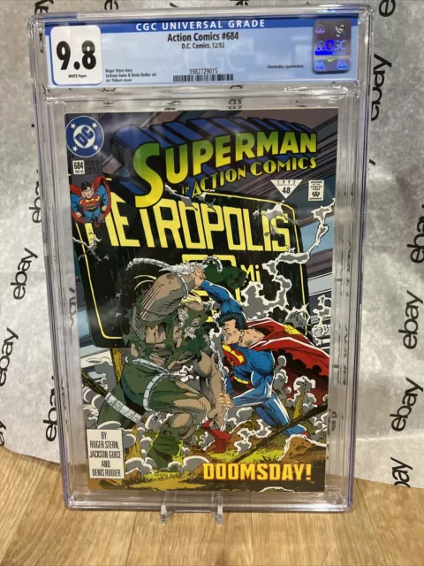 *Cgc 9.8* Superman In Action Comics #684 Doomsday Reaches Metropolis Key Dc 1992