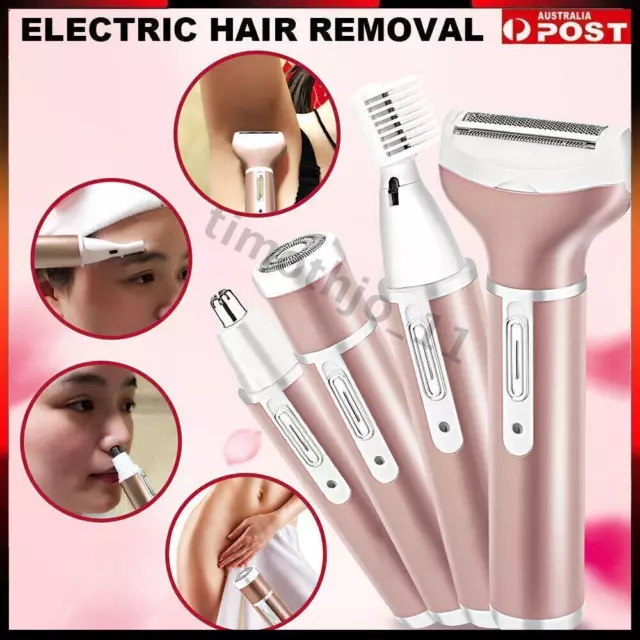 4 In1 Lady Electric Women Shaver Facial Hair Removal Bikini Leg Body Epilator AU