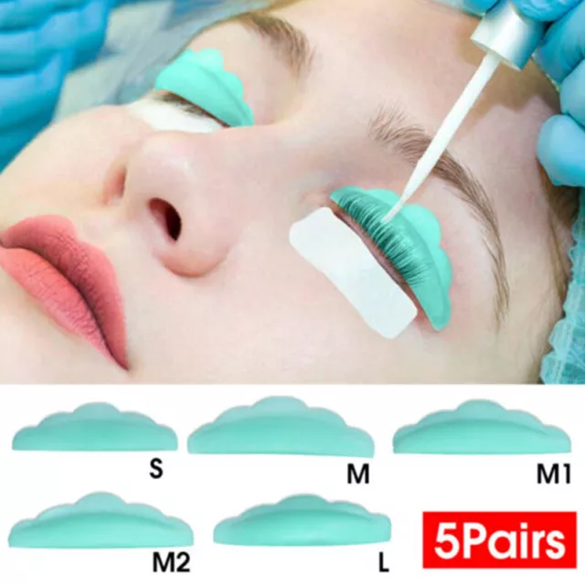 5 Paires Cil Lift Lifting Silicone Boucliers Tiges Bigoudis Permanente Pati *