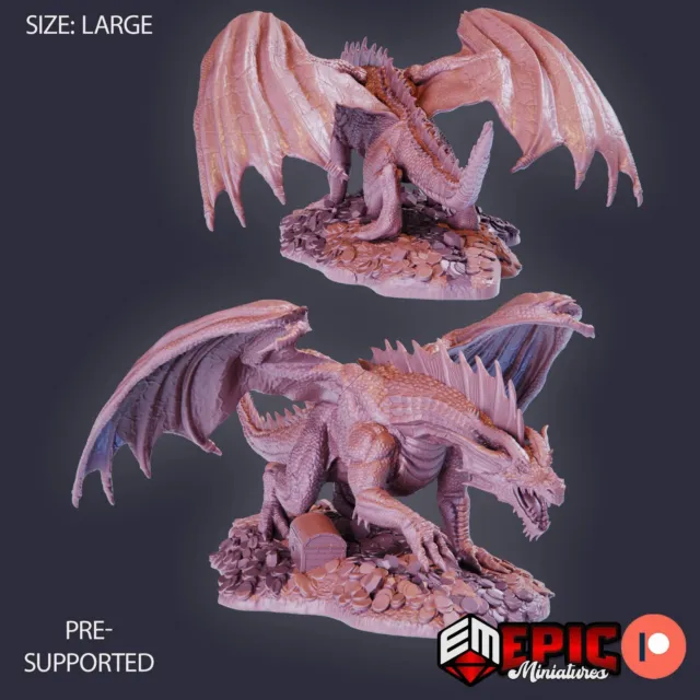 Young Red Dragon D&D Dungeons and Dragons Miniature - Epic Miniatures 28mm