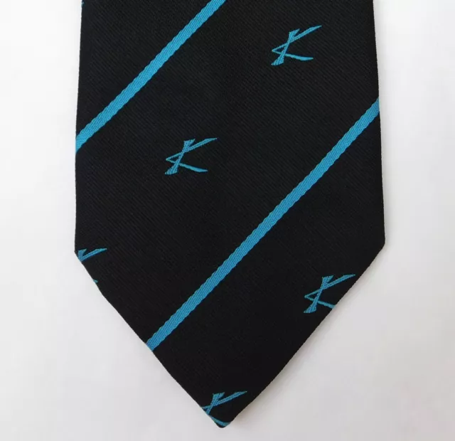 Cravatta scozzese K logo aziendale iniziale club aziendale non identificato vintage anni '80