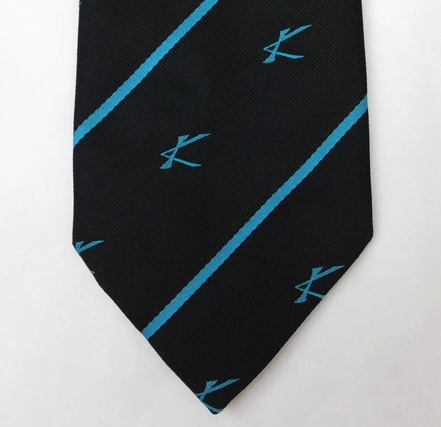 Cravatta scozzese K logo aziendale iniziale club aziendale non identificato vintage anni '80