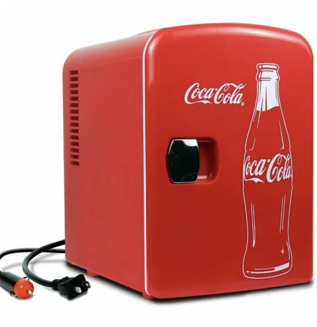 COCACOLA MINI REFRIGERATOR 6Cans Portable Cooler Travel Fridge Ships