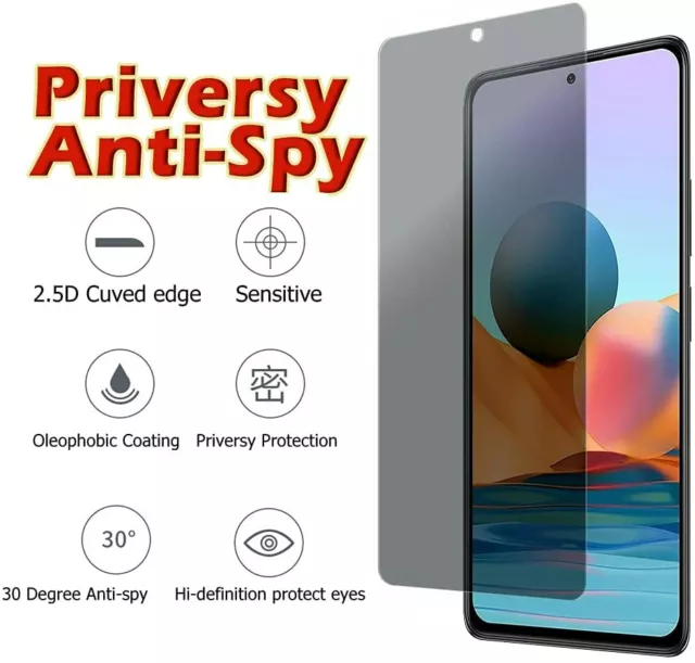 F Xiaomi POCO F3 X3 NFC Note 10 Pro Anti-Spy Privacy Tempered Glass Screen Film