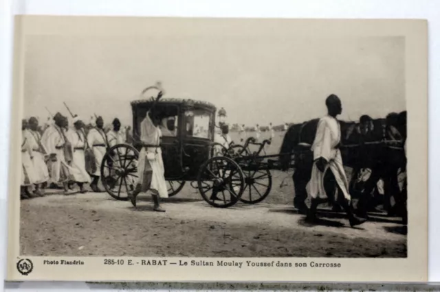 Maroc Rabat Sultan Moulay Youssef Dans Son Carosse   Cpa Postcard  8852