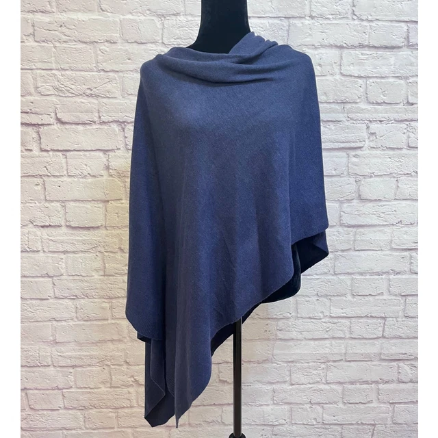 Magic Scarf Blue Draped Knit Cape OS. 100% Acrylic.