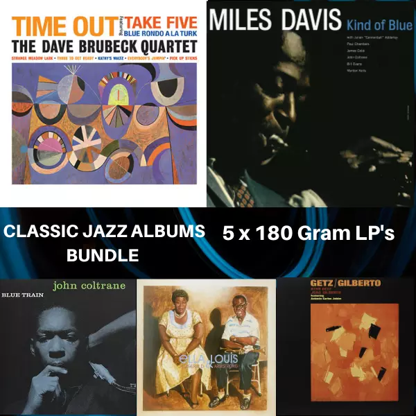 Classic Jazz Bundle : Davis/Coltrane/Brubeck/Ella&Louis/Getz : 5 x 180G Vinyl LP