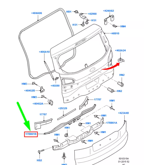 Ford Galaxy MK2 Stoßstange hinten Mitte obere Halterung Halterung 1713440 NEU ORIGINAL