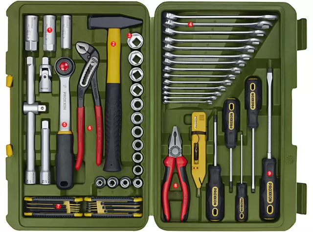 PROXXON 23650 PkW- et Boîtier universel 47 pièces Boîtes à outils pour voitures