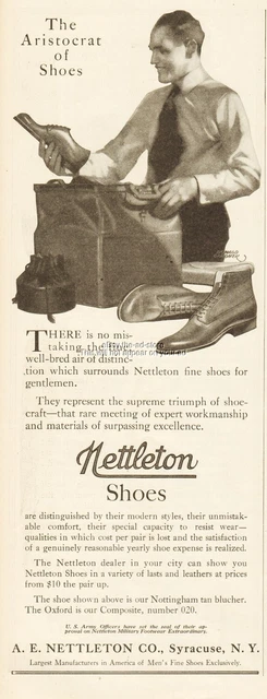 1918 A E Nettleton Co Syracuse NY Vintage Men's Shoes Style Fashion Ad