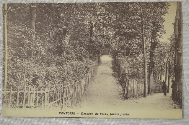 CPA " PONTOISE - Dessous de bois - Jardin public