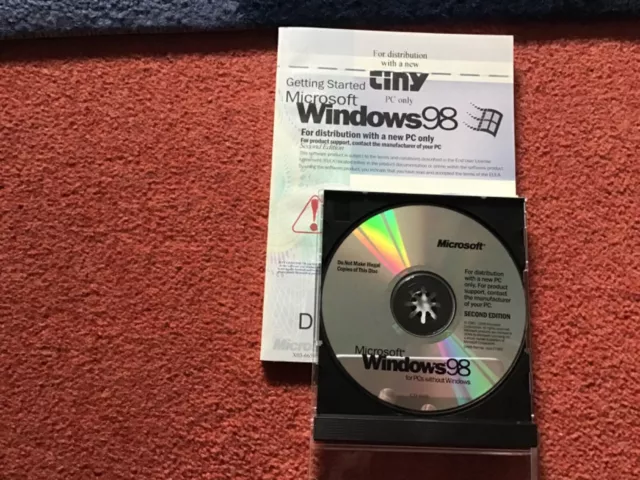 Microsoft Windows 98 Second Edition for PCs without Windows w/ CD Key