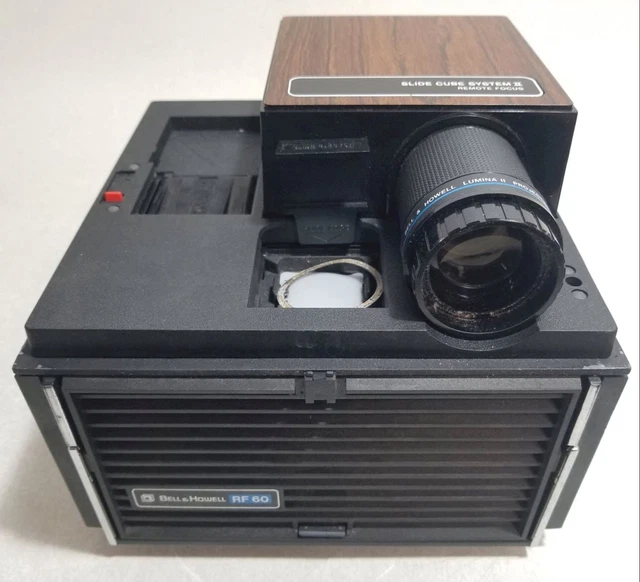 Vintage Bell & Howell Slide Projector Cube RF60 - Tested For Power Only