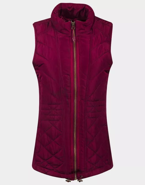 Ladies Burgundy Padded/Quilted Gilet/Bodywarmer By Maurice Size S 8/10 Bnwt