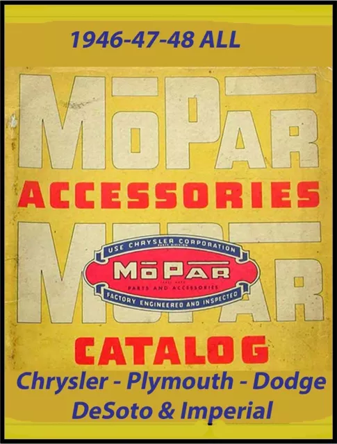 Vintage 1946-1948 Mopar Accessory Catalog Plymouth Dodge Chrysler DeSoto 1947