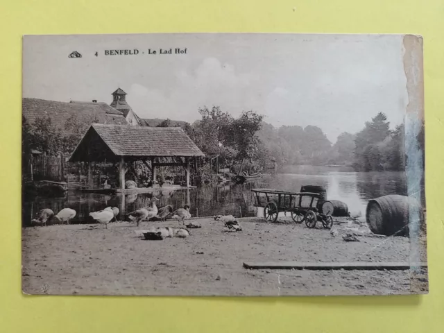 CP Ancienne RARE Alsace BENFELD Quartier "Le LADHOF" Petit PORT au bord de l'Ill