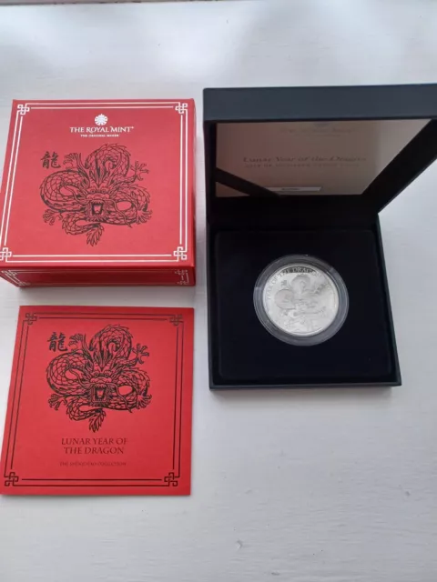 Lunar Year Of The Dragon 2024 Uk 1Oz Silver Proof Coin