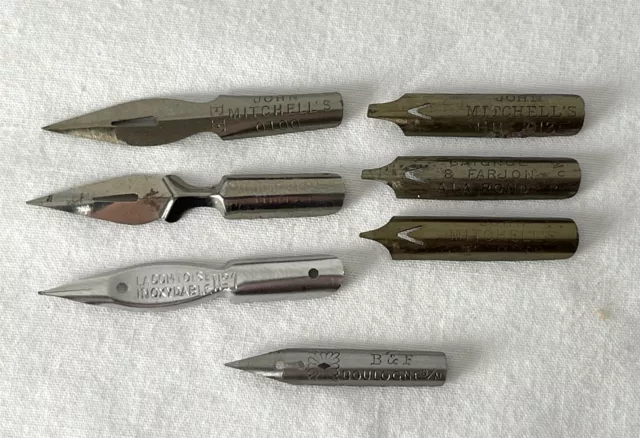 16 x Mixed Brand Antique Vintage Metal Dip Pen Nibs (4 each of 4 types)  #WMP2