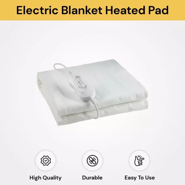 Electric Blanket Fully Fitted Washable Heated Underlay Single Double Queen King 2