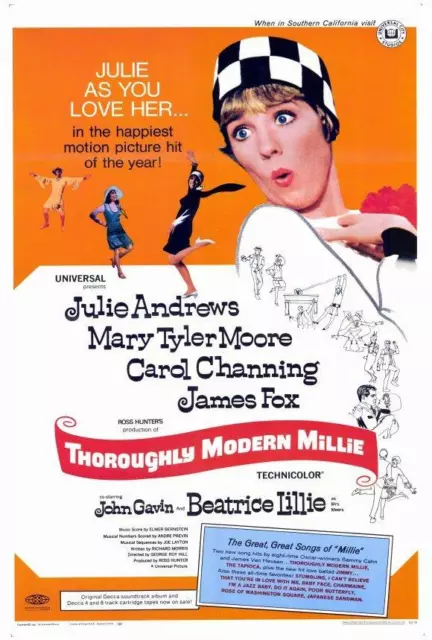 THOROUGHLY MODERN MILLIE Movie POSTER 27 x 40 Julie Andrews, James Fox, A