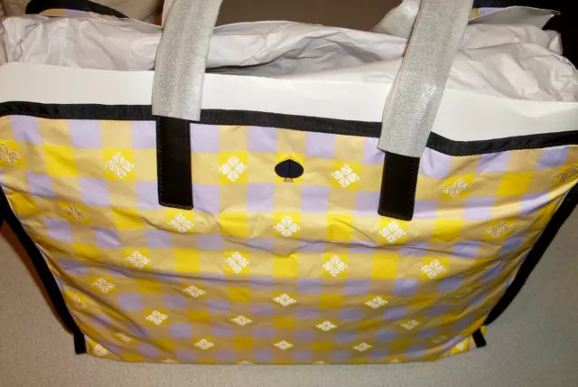 Kate Spade Morley Yellow Lilac Extra Large XL Nylon Tote Shopper Bag Purse ~ NWT