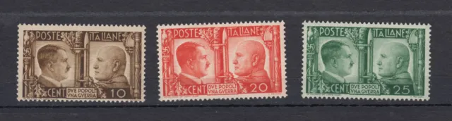 Italy 1941  2 April ''Due Populi - Una Guerra'' WWII ERA stamps MiNo 623-625 MNH