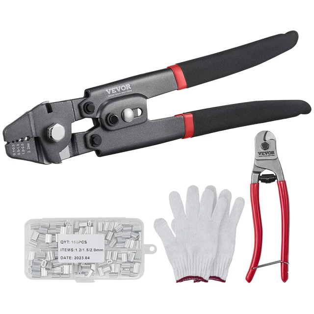 VEVOR CRIMPING TOOL Steel Wire Rope Crimper 3/64 £13.19 PicClick UK
