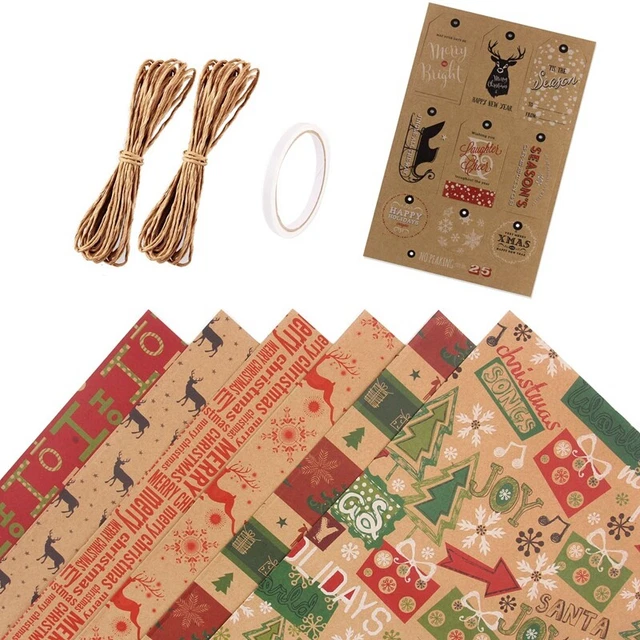 Confezione da 6 lenzuola da avvolgere, per set avvolgimento festa Natale Birtay regalo1629