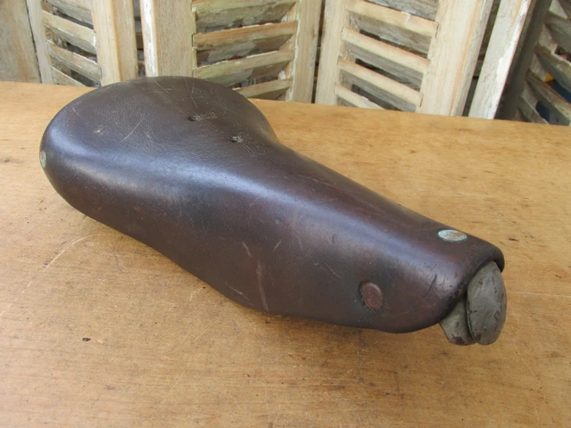 SELLE CUIR PEUGEOT SPORT vélo course ancien 1940 - 1960 old bicycle randonneuse EUR 84,00 - FR
