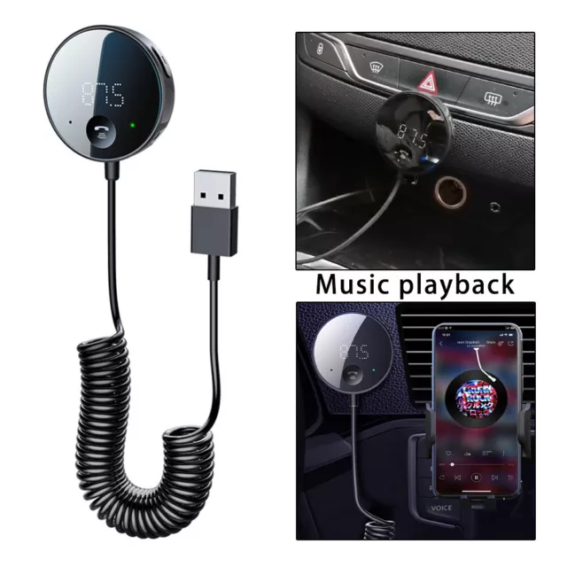 Bluetooth 5.0 FM Transmitter Auto Radio Adapter KFZ Freisprechanlage MP3 Player