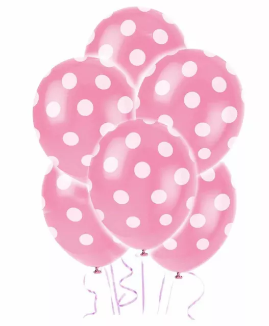 Latex Light Pink Polka Dot Balloon Birthday Wedding Xmas Halloween Party DecorX6