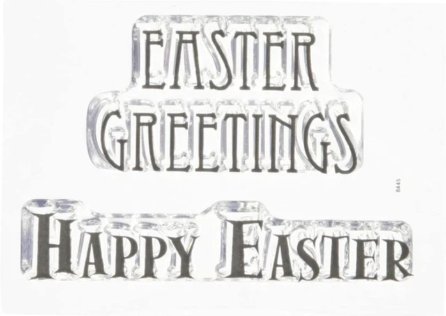 Woodware Happy Easter Greetings Message 2 Pce Clear Stamp Set Easter Card Making