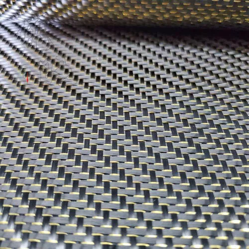 250gsm Metallic Carbon fiber Gloden reflection mixed fabric cloth 50*100cm