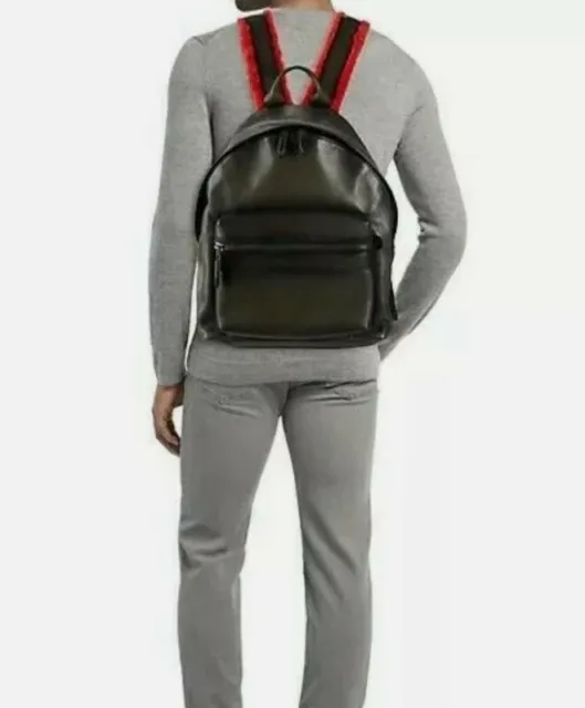 NWT $2,200 Salvatore Ferragamo Mens Fango Leather & Lamb Shearling Backpack Bag