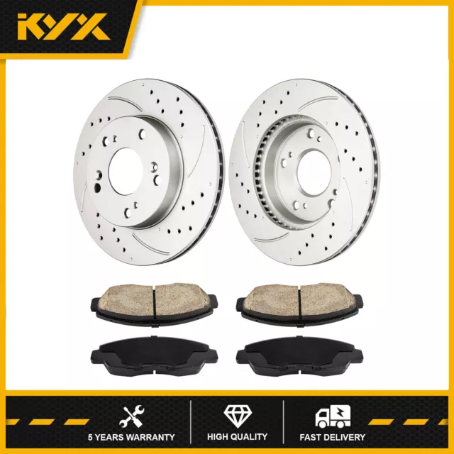 Front Drilled Rotors & Ceramic Brake Pads for 2012 2013 2014 2015 Honda Civic