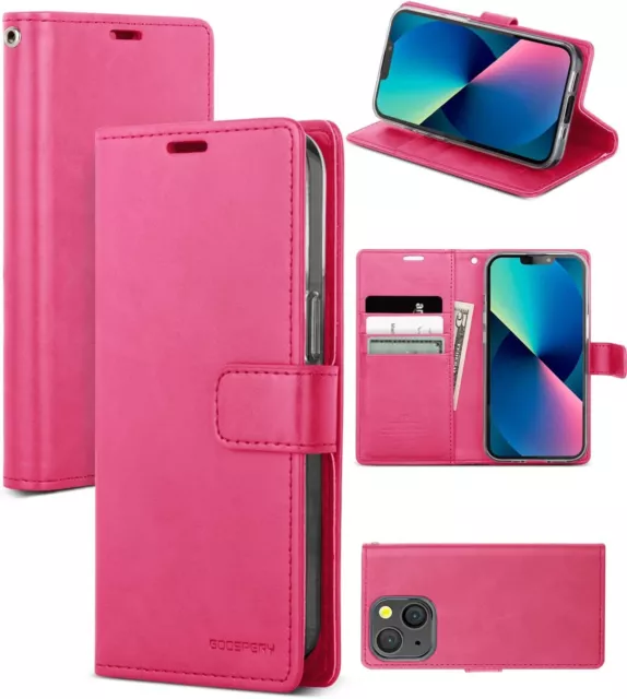 For iPhone 15 14 13 12 11 Pro Max Mini XS XR Leather Flip Wallet Case Card Cover