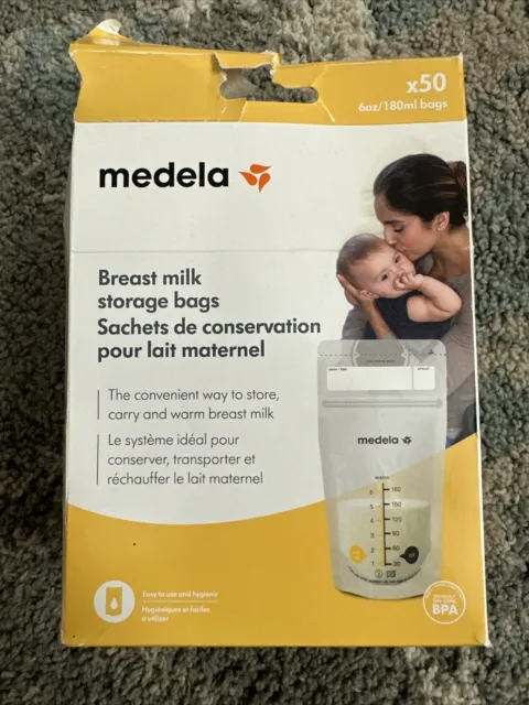 Medela Breast Milk Storage Bagz 6oz 180ml 50 Count Storing Bags Breastfeeding