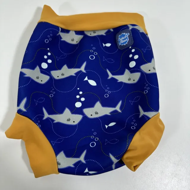 splash about happy nappy X-Large 12-18 Months Blue Sharks Swimming Nappy Swim