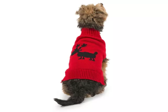 Ancol Christmas Xmas Red Rudolf Pet Dog Puppy Sweater Warm Jumper Festive Gift