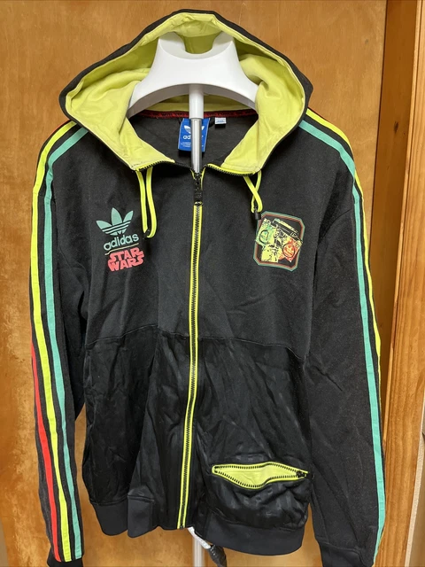 Adidas Star Wars Rasta Hoodie Boba Fett Track Top Coat Pullover Jacket Black XL