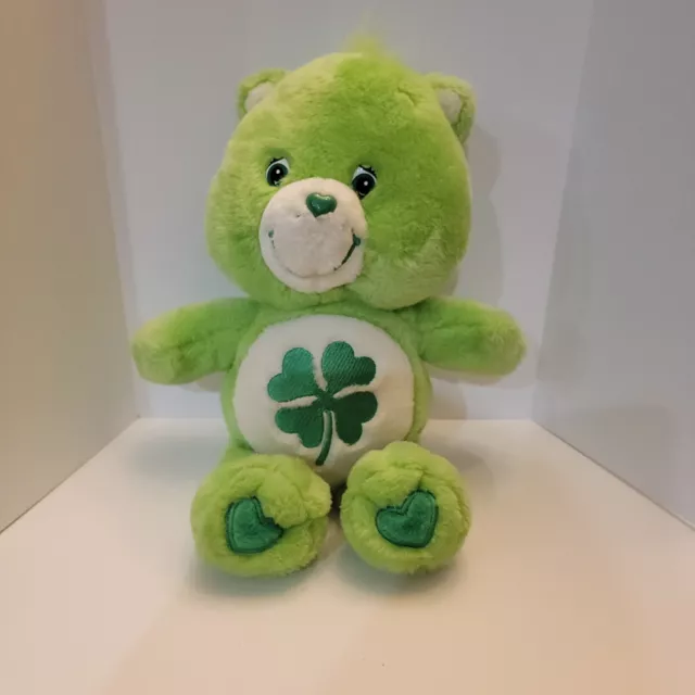 2002 Care Bears Good Luck bear 12" Plush Stuffed Animal Toy RARE HTF Green