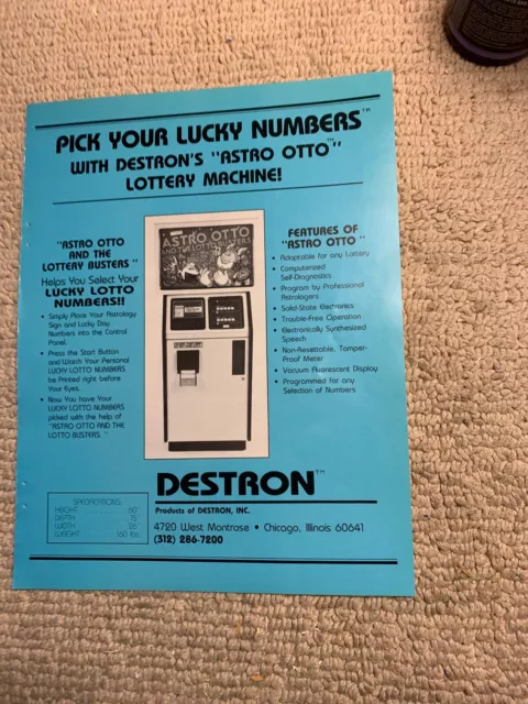 11- 8.5'' Astro Otto Destron  arcade  video game AD FLYER