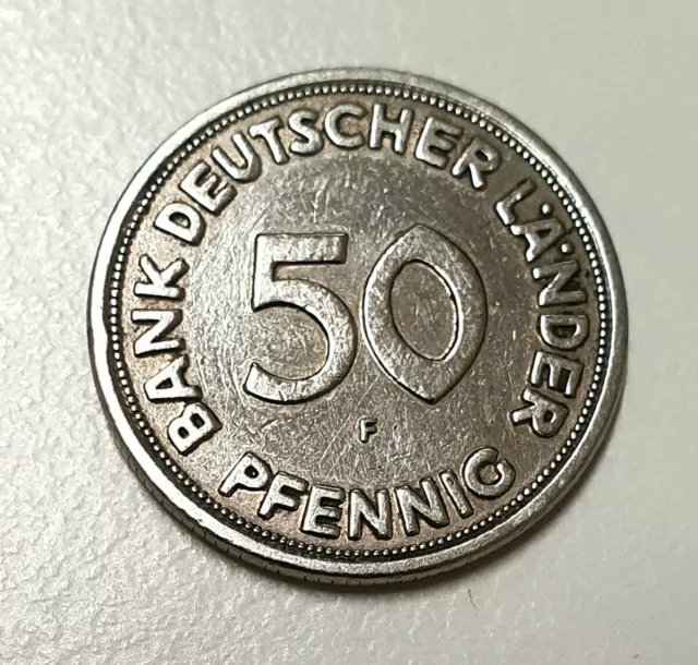 50 Pfennig Bank Deutscher Länder 1949 F Gut erhalten!! Siehe Bild