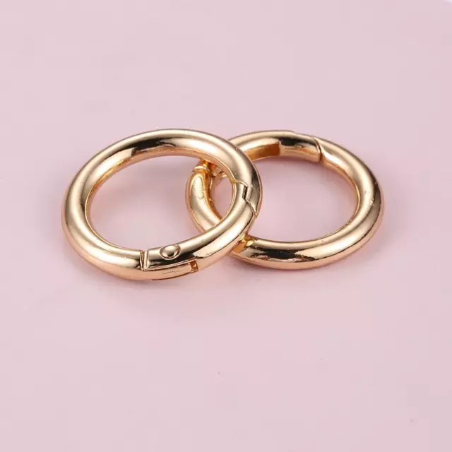 2pcs 2cm Metal Circle Trigger Rings DIY Accessories Alloy for Bag (Gold) 2