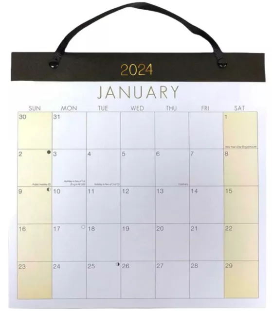 Premium 2024 Large Month To View Home Planner Wall Hanging Calendar With Ribbon 3