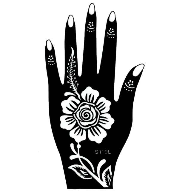 Henna Tattoo Schablone Hand Links Kina Handbemalung Dövme Mehndi