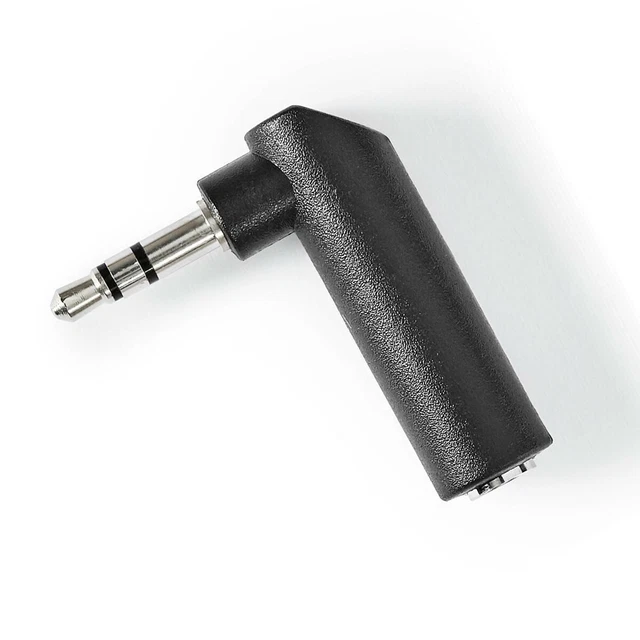 90 Degree Right Angled 3.5mm Male To Female Adapter Stereo Audio Microphone Jack