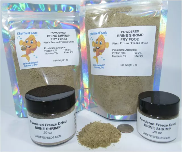 BRINE SHRIMP FRY FOOD Powdered Freeze Dried feed for baby fish guppy betta danio
