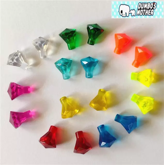 LEGO Jewels Gems Diamond Crystal Rock Treasure 2x of 9 Colors 18 Pieces NEW