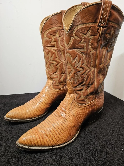 Bottes De Cowboy Tony Lama Pour Femme - Cuir Marron - Taille US 7.5 - Style Western Vintage - Occasion